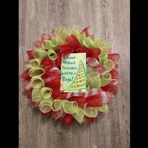 Christmas Wreath! Grinch theme! Handmade!